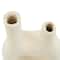 14" Beige Paper Mache Abstract Double Opening Vase